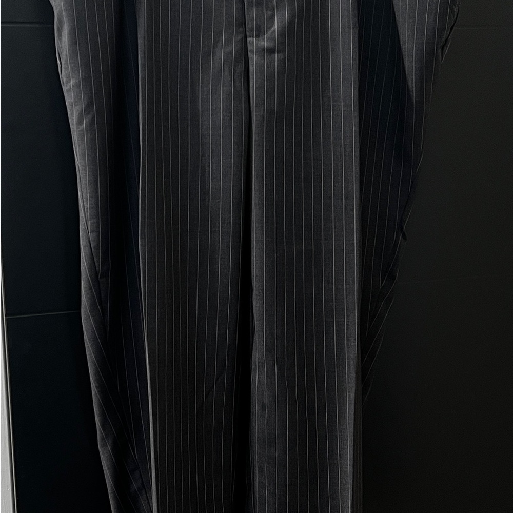 Men’s Big and Tall Custom Grey Pin Stripe Dress Pants